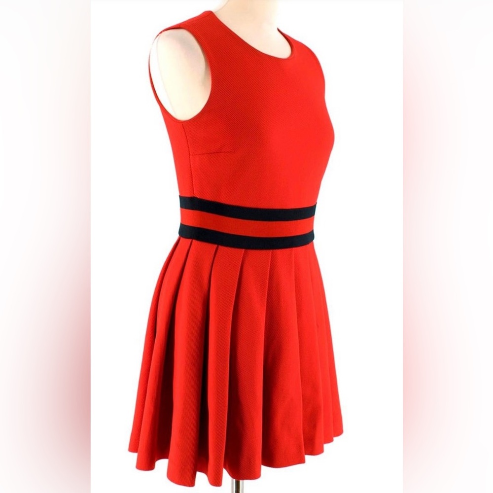 Gucci red pleated mini dress
